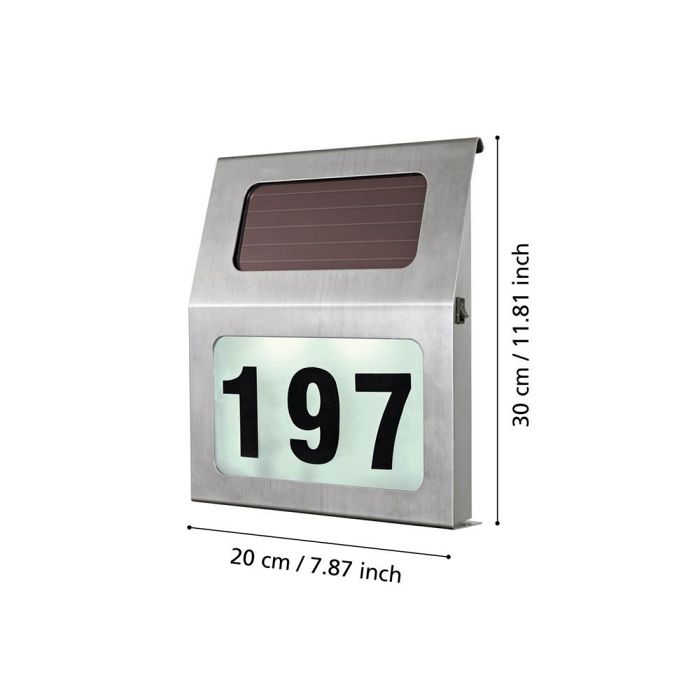 Orimini Stainless Steel House Number Solar Wall Light 90497
