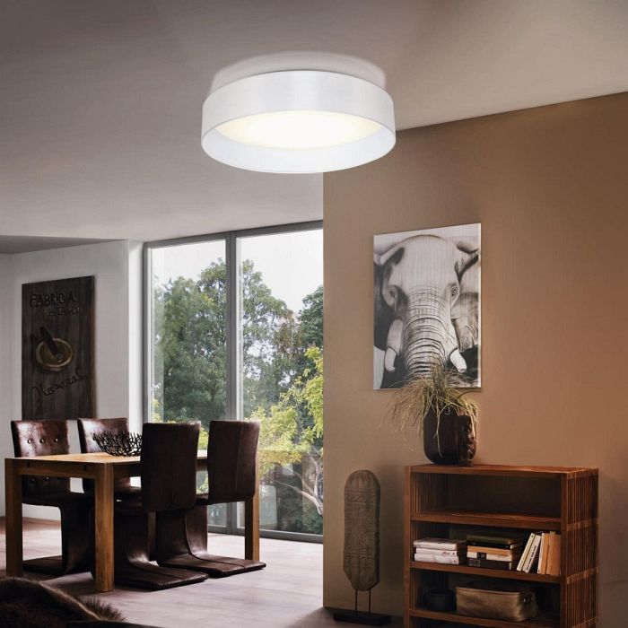 Pasteri White Finish LED Flush Ceiling Light 31588