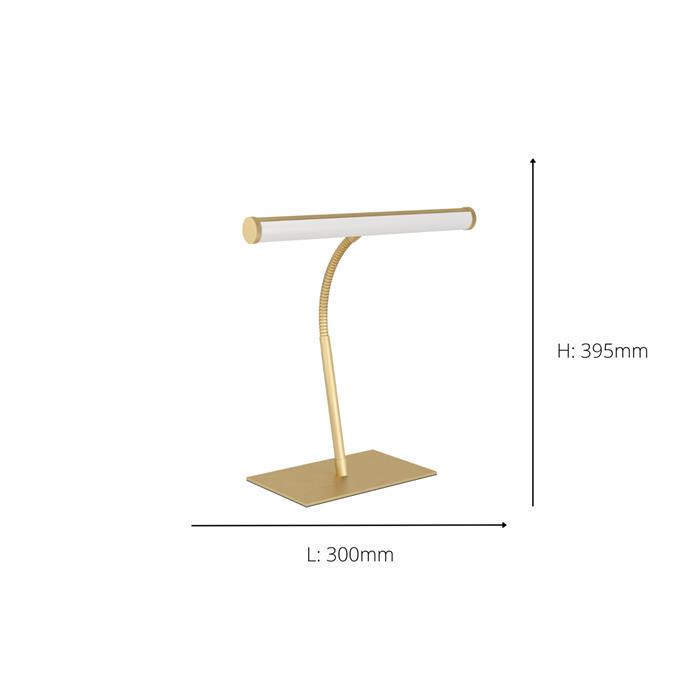 Riccione LED Brushed Brass CCT Touch Adjustable Reading Arm Table Lamp 901983
