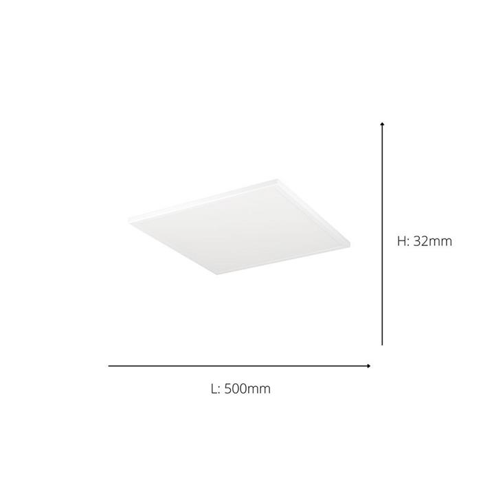 Rovito-R Large Square White LED IP44 Flush Tunable Bathroom Light 901462