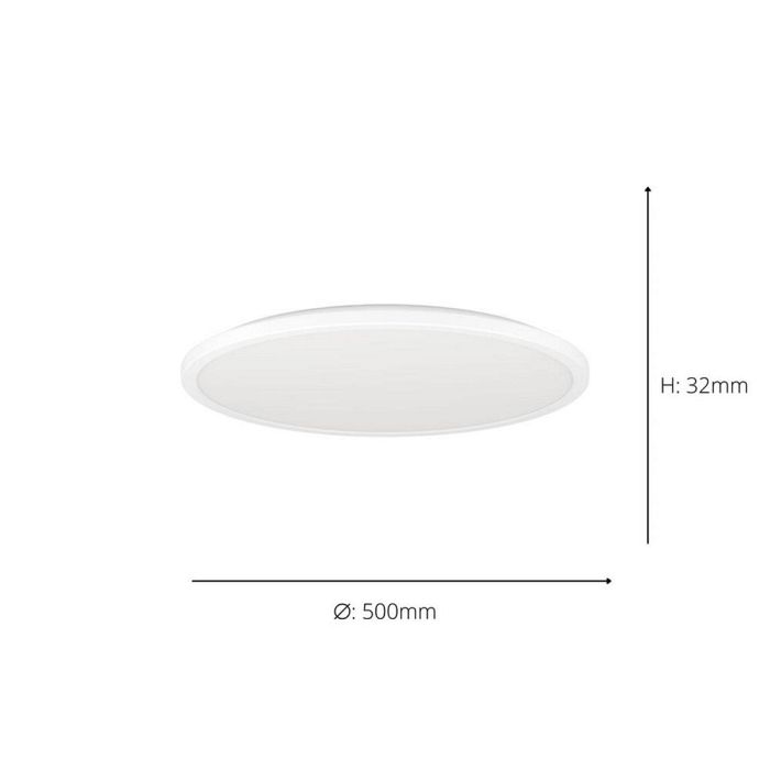 Rovito-Z LED Large Round White IP44 RGB Tunable Flush Fitting 901473