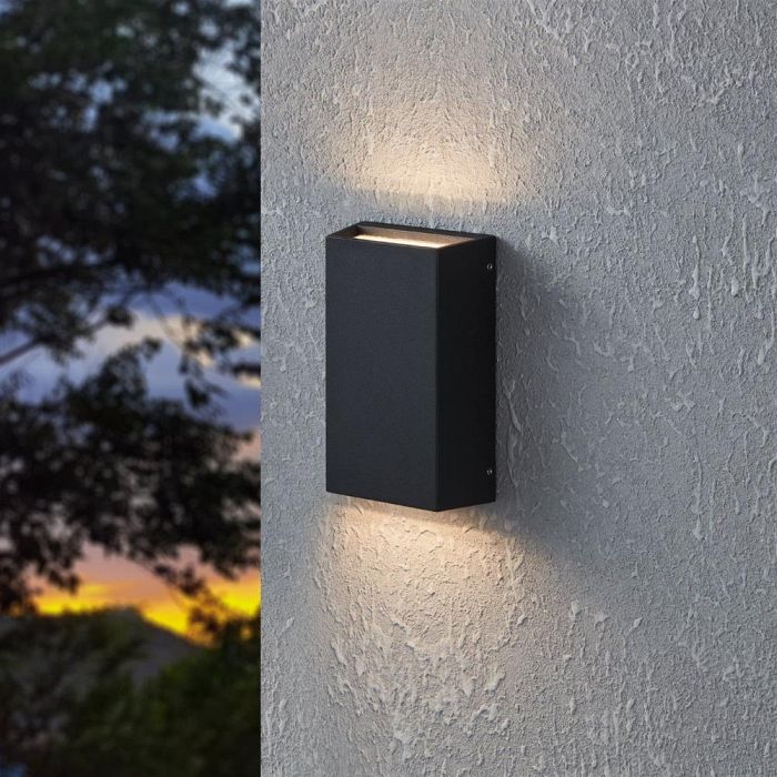 Spongano LED Black Angled Aluminium IP65 Outdoor Wall Light 900886