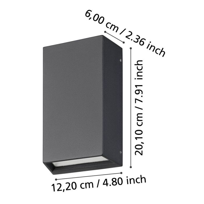 Spongano LED Black Angled Aluminium IP65 Outdoor Wall Light 900886