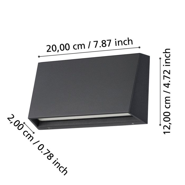 Spongano LED IP65 Slanted Black Outdoor Wall Light 900887