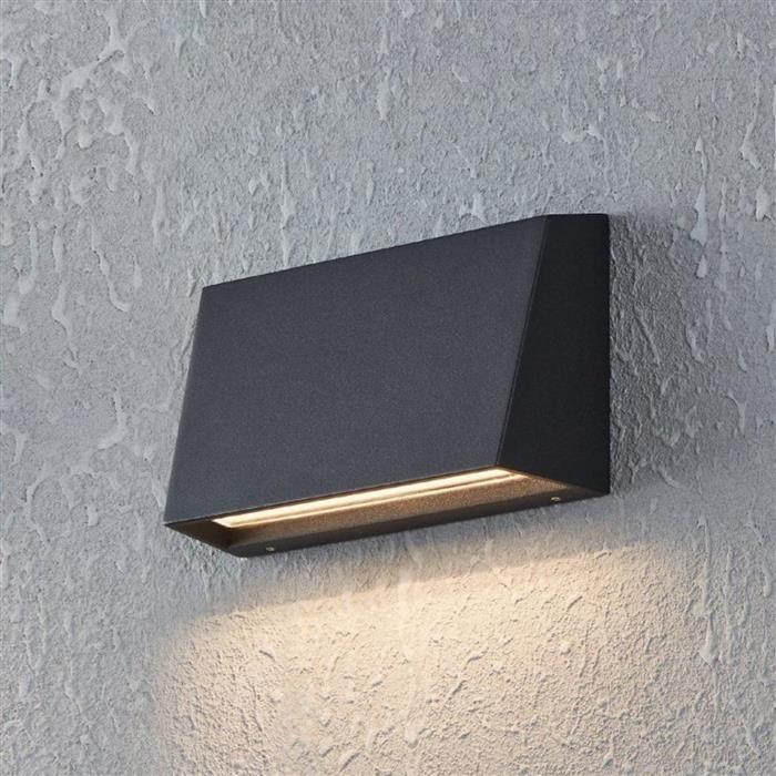 Spongano LED IP65 Slanted Black Outdoor Wall Light 900887