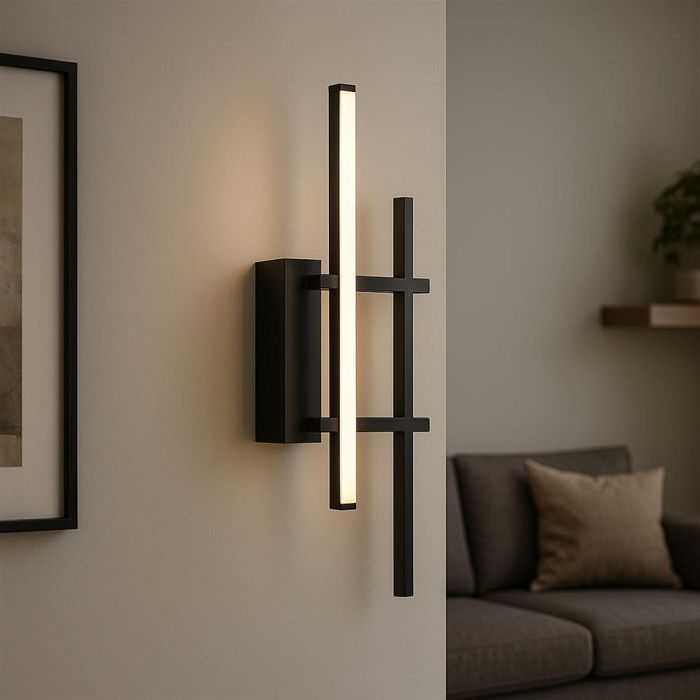 Trepiliano LED Dual Matt Black And White Diffuser Wall Light 902139