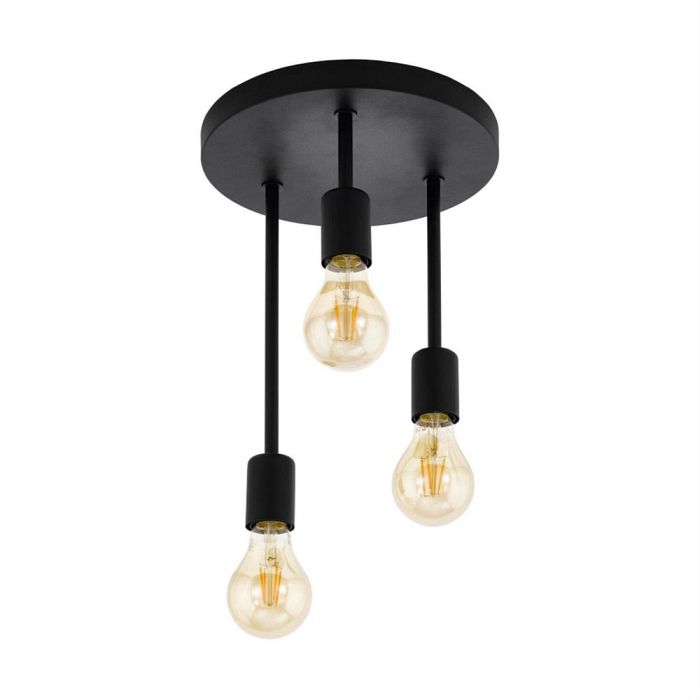 Wilmcote Black Three Light Ceiling Pendant 43126