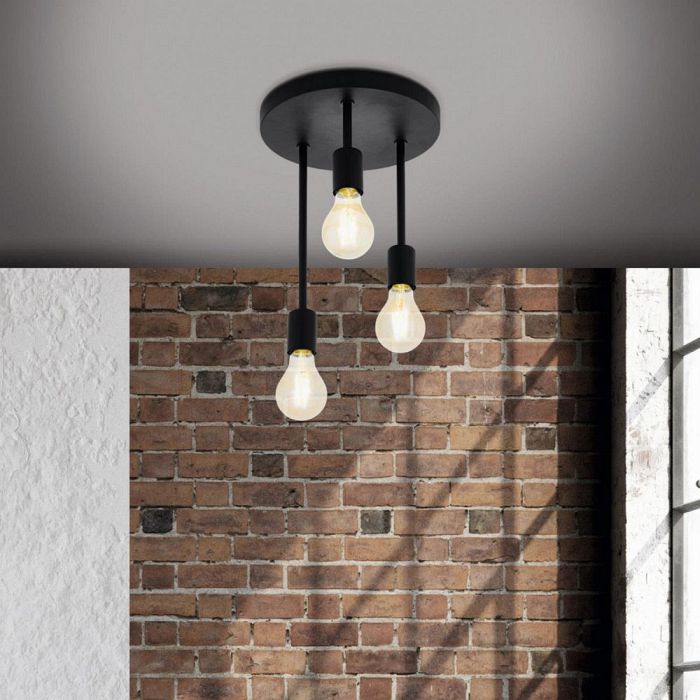 Wilmcote Black Three Light Ceiling Pendant 43126