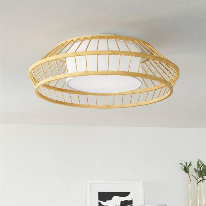 Yuku-Z LED RGB Wood And White Flush Ceiling Light 900841