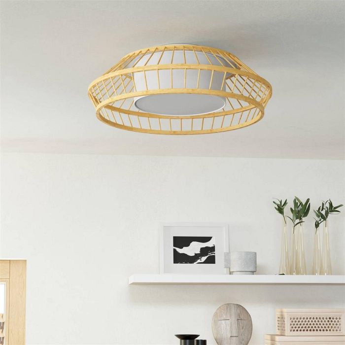 Yuku-Z LED RGB Wood And White Flush Ceiling Light 900841