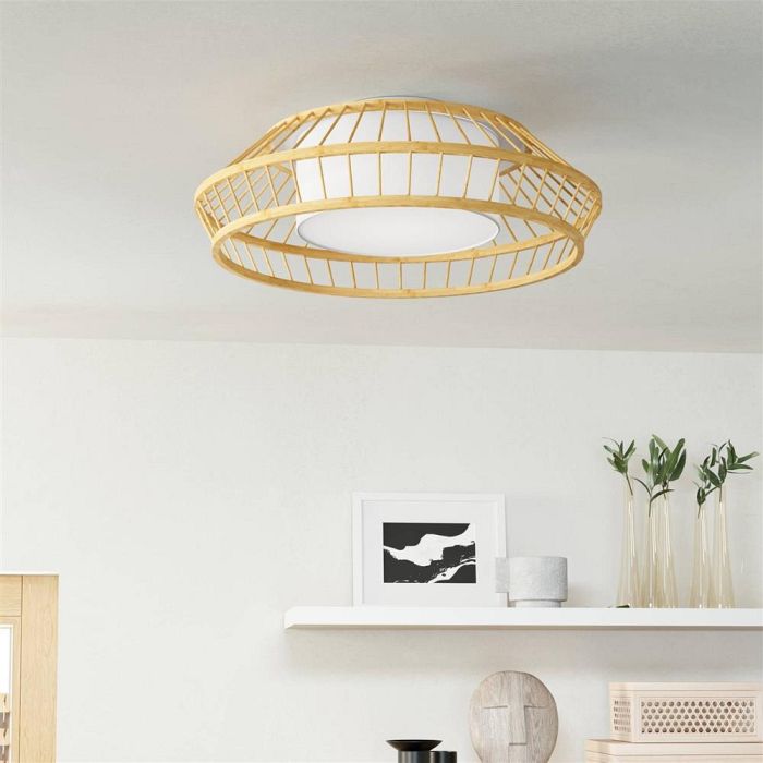 Yuku-Z LED RGB Wood And White Flush Ceiling Light 900841