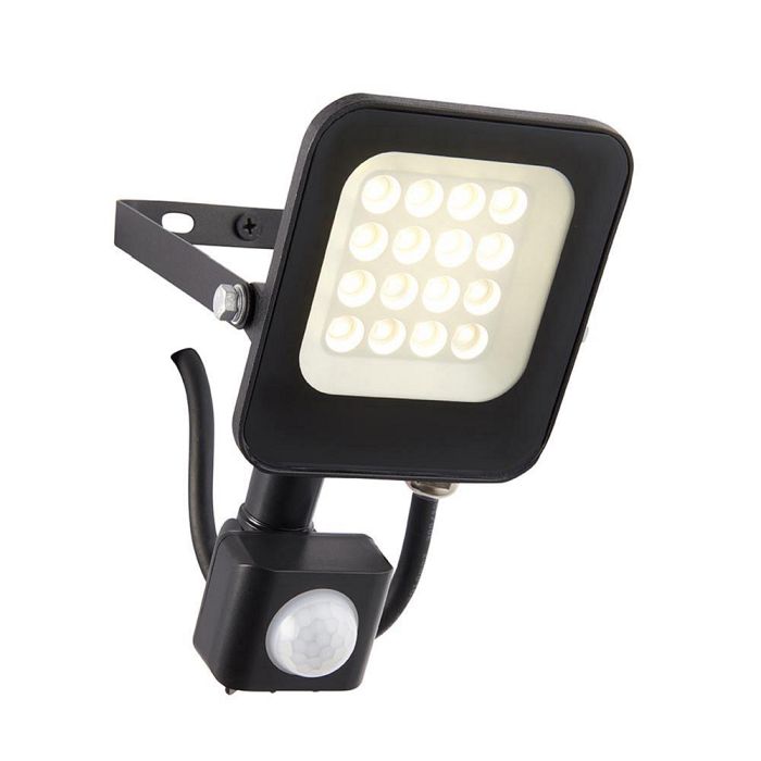 Guard IP65 LED Matt Black 10 Watt Wide Angle Beam PIR Floodlight 108672