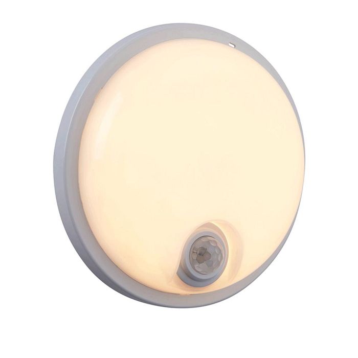 Rond Plus IP65 PIR White Round LED CCT Outdoor Wall Light 108746