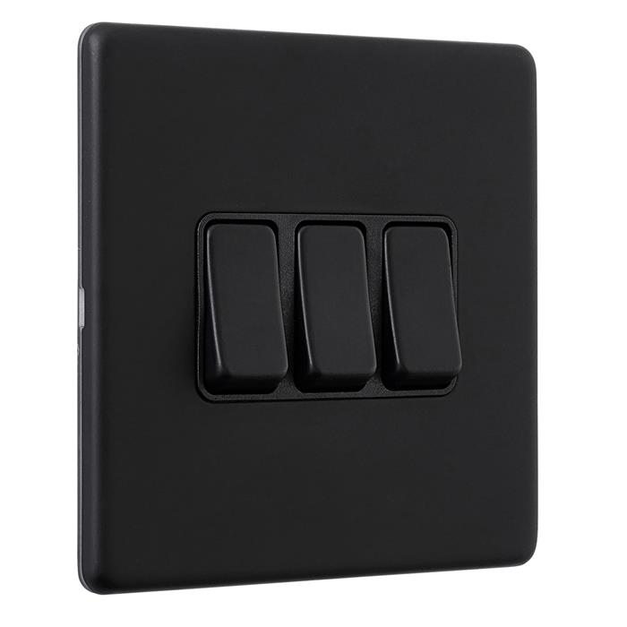 Screwless Matt Black Triple Black Inserts Switch SL103BLB