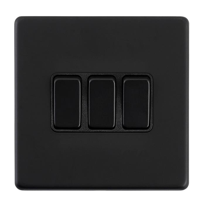 Screwless Matt Black Triple Black Inserts Switch SL103BLB