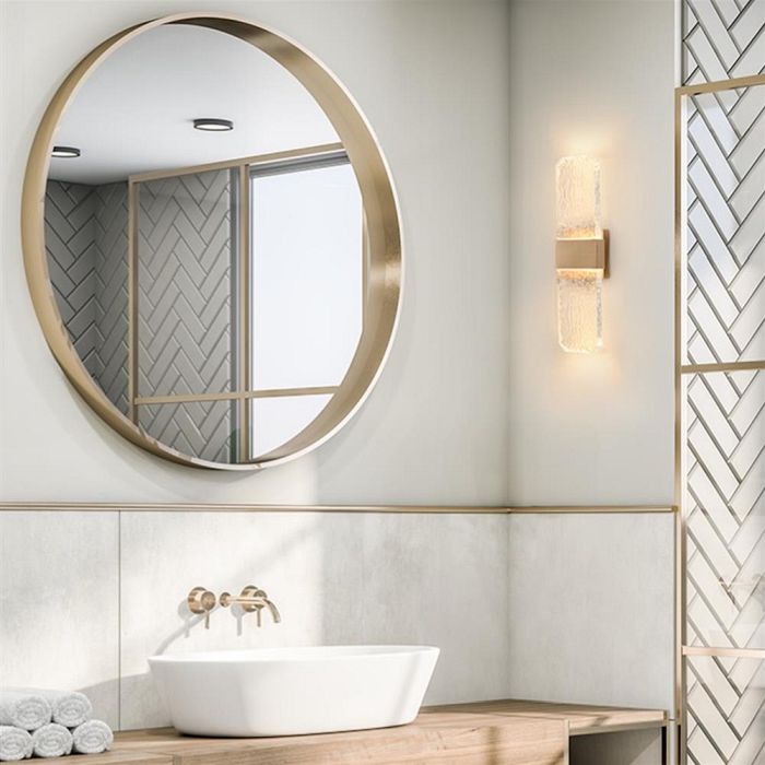 Frost Large Aged Brass IP54 LED Wall Light WB418