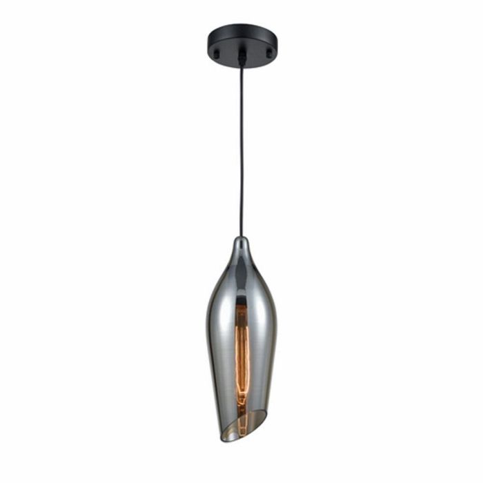 Taper Smoked Glass Angle Cut Single Pendant Light PCH192