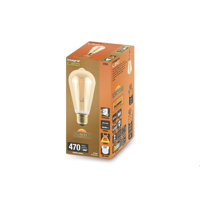 Sunset Vintage Filament LED Lamp 2200k ILST64E27D008