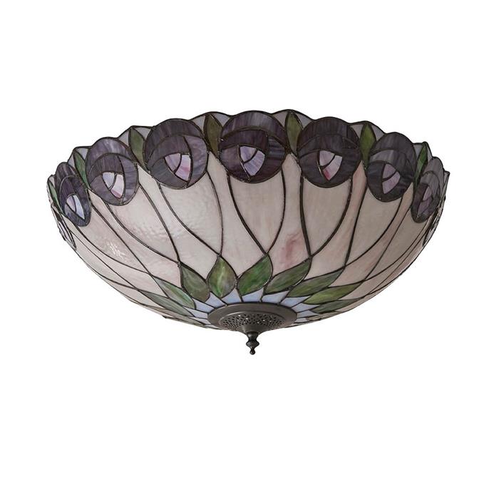 Hutchinson Flush Tiffany Ceiling Light 64173