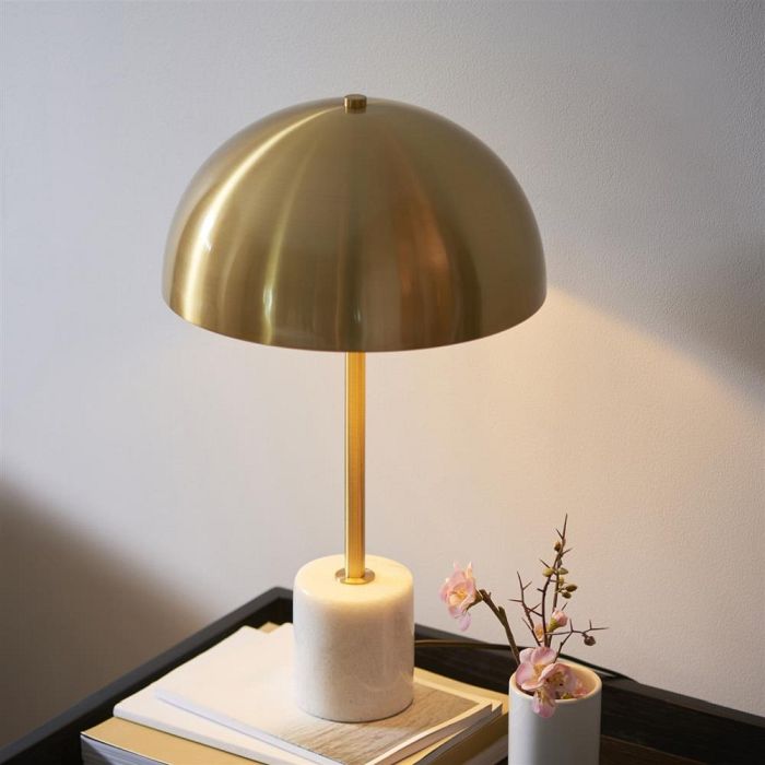 Mabel Aged Brass And White Table Lamp 7514-12