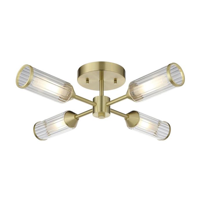 Satin Brass Plated Four Light Semi-Flush Aciphylla-LN40