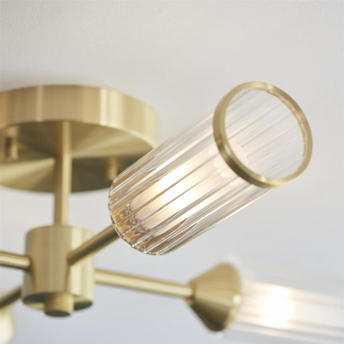 Satin Brass Plated Four Light Semi-Flush Aciphylla-LN40