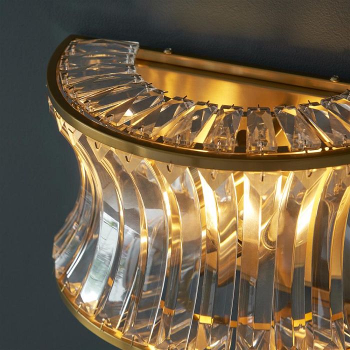 Warm Brass Plated And Glass Wall Light Alfie-25W