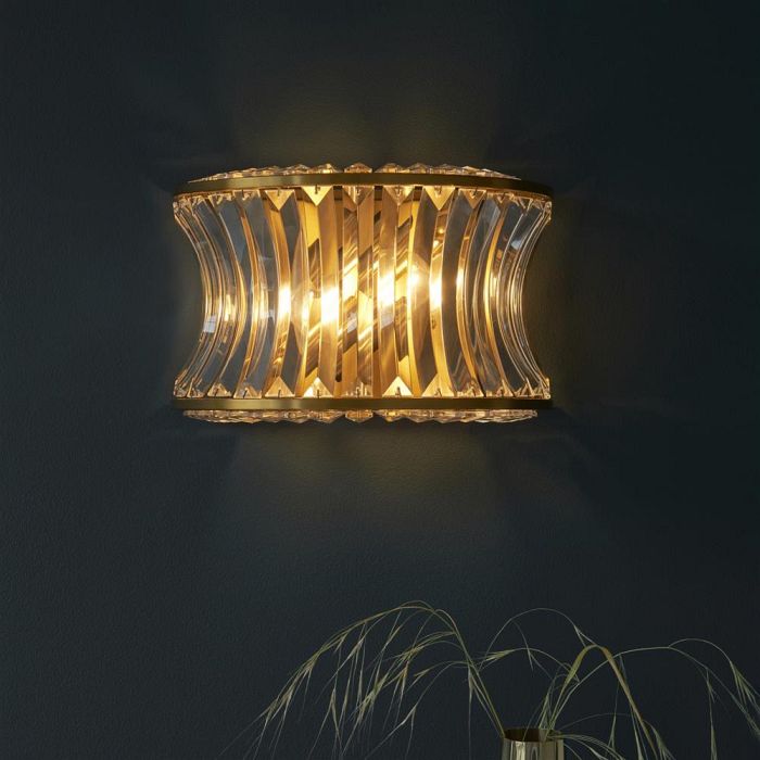 Warm Brass Plated And Glass Wall Light Alfie-25W