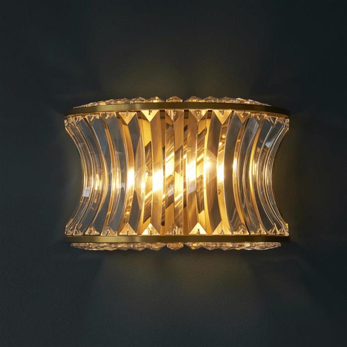 Warm Brass Plated And Glass Wall Light Alfie-25W