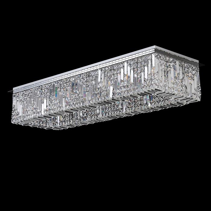 Abilene Polished Chrome And Crystal 16 Light Flush Chandelier 367877 
