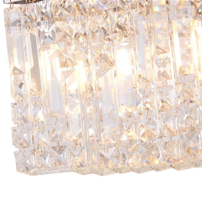 Abilene Polished Chrome And Crystal 16 Light Flush Chandelier 367877 