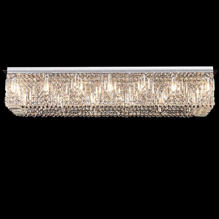 Abilene Polished Chrome And Crystal 16 Light Flush Chandelier 367877 