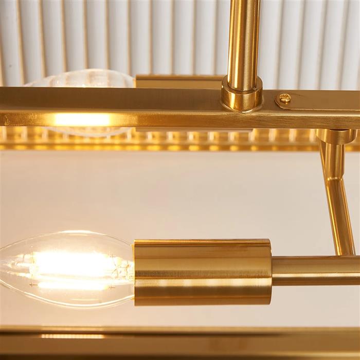 Absecon Brass Convertible 8 Light Linear Ceiling Fitting 366632 