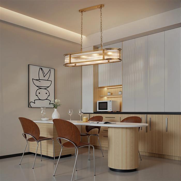 Absecon Brass Convertible 8 Light Linear Ceiling Fitting 366632 