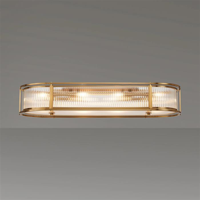 Absecon Brass Convertible 8 Light Linear Ceiling Fitting 366632 