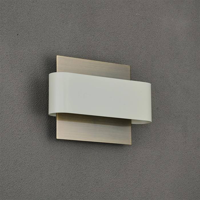 Accokeek Antique Brass And Beige Stone Double Wall Light 367850