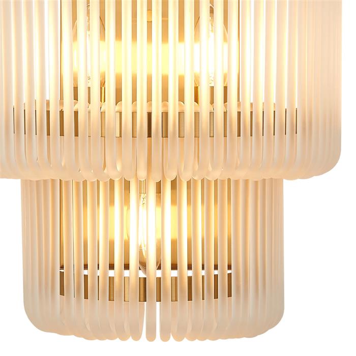 Acushnet Brass And Frosted Glass Triple Wall Light 377763 