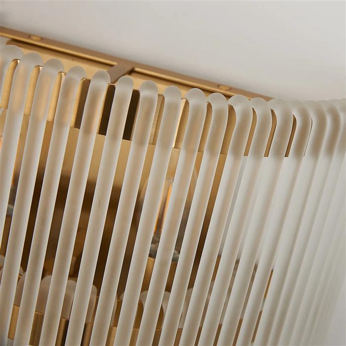 Acushnet Brass And Frosted Glass Triple Wall Light 377763 