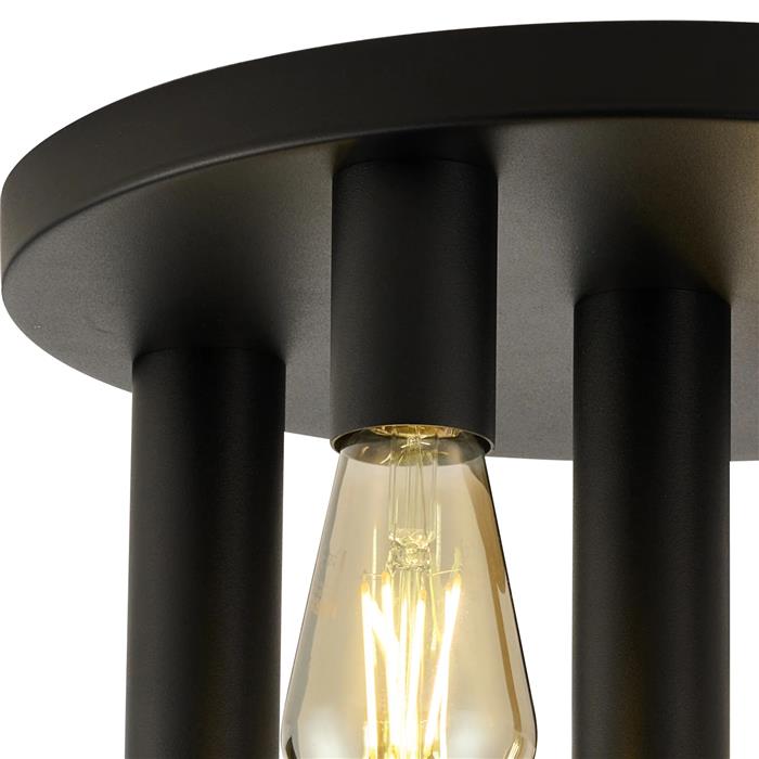 Acworth Satin Black 5 Light Round Flush Fitting 359040