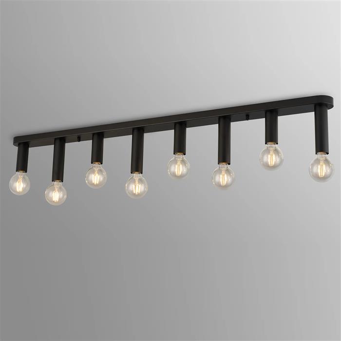 Acworth Satin Black 8 Light Flush Fitting 359049