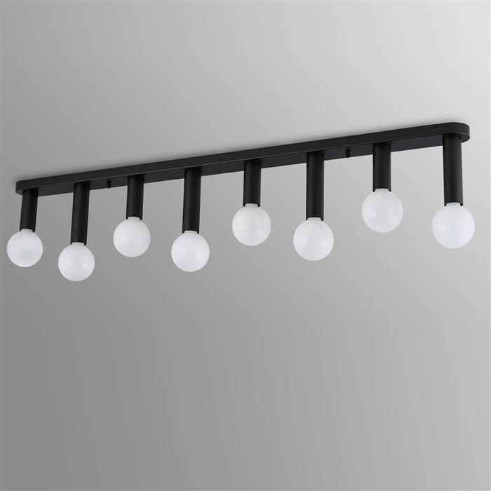 Acworth Satin Black 8 Light Flush Fitting 359049