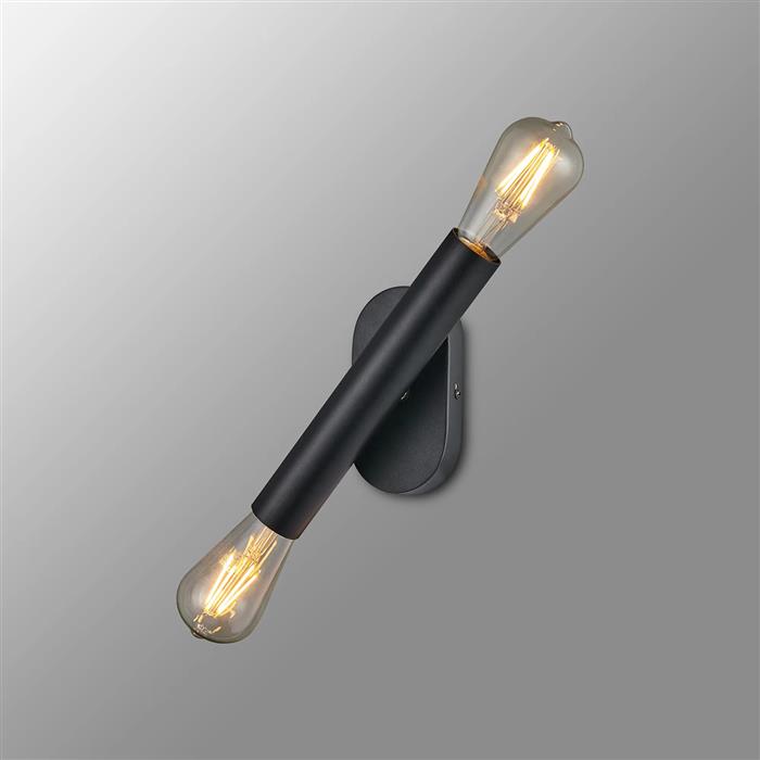 Acworth Satin Black Double adjustable Wall Or Ceiling Light 347549 