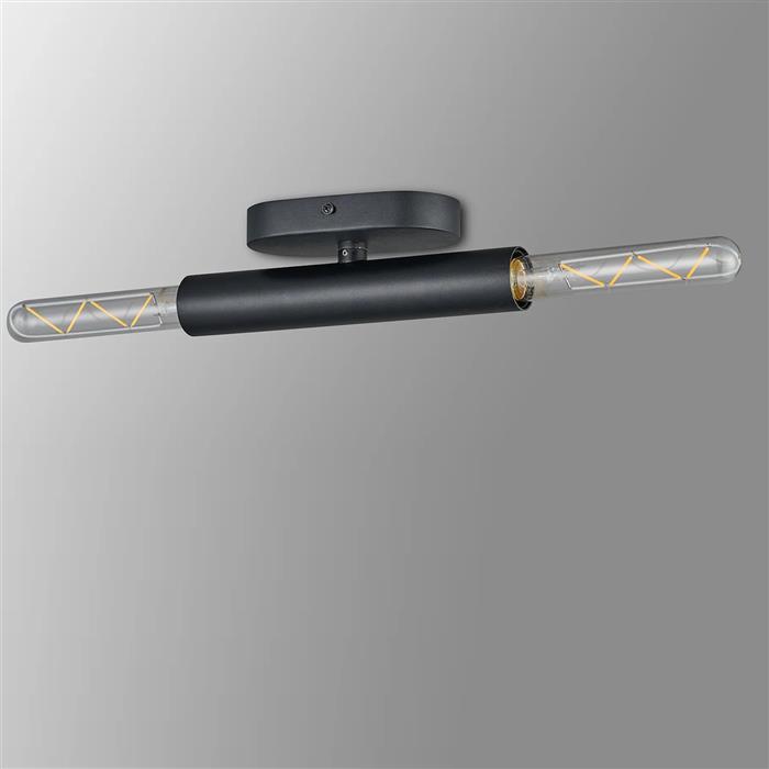 Acworth Satin Black Double adjustable Wall Or Ceiling Light 347549 