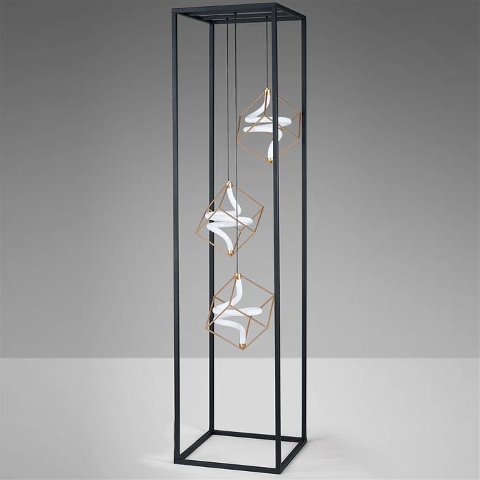 Ambrose Sand Black And painted Gold LED Dimmable Floor Lamp 354410