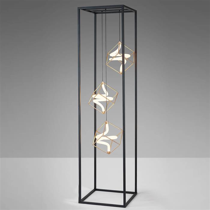 Ambrose Sand Black And painted Gold LED Dimmable Floor Lamp 354410