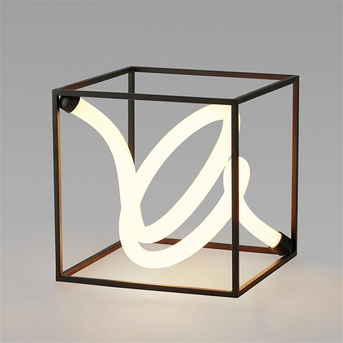 Ambrose Sand Black LED Small Touch Dimmer Table Lamp 354406 