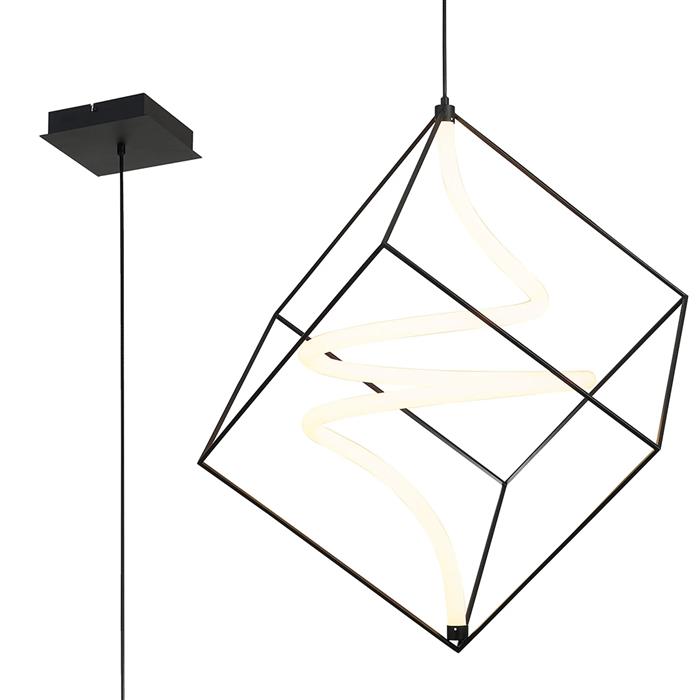 Ambrose Sand Black LED Spiral Large Ceiling Pendant 354400 