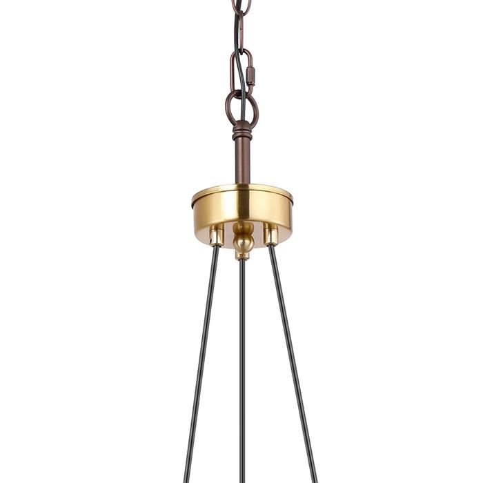 Batavia Brown Oxide And Cognac Glass Triple Pendant 347880 
