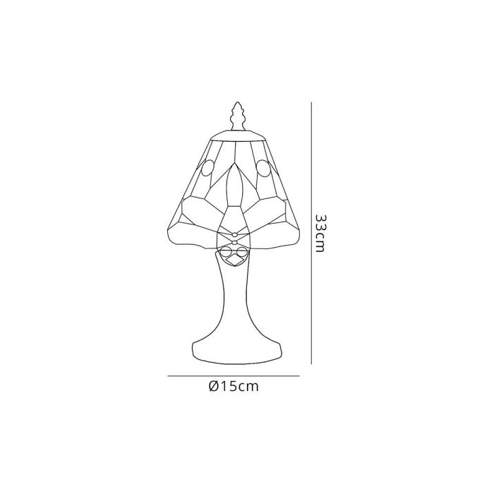 Durham Blue And Orange Shade Tiffany Table Lamp LT31192