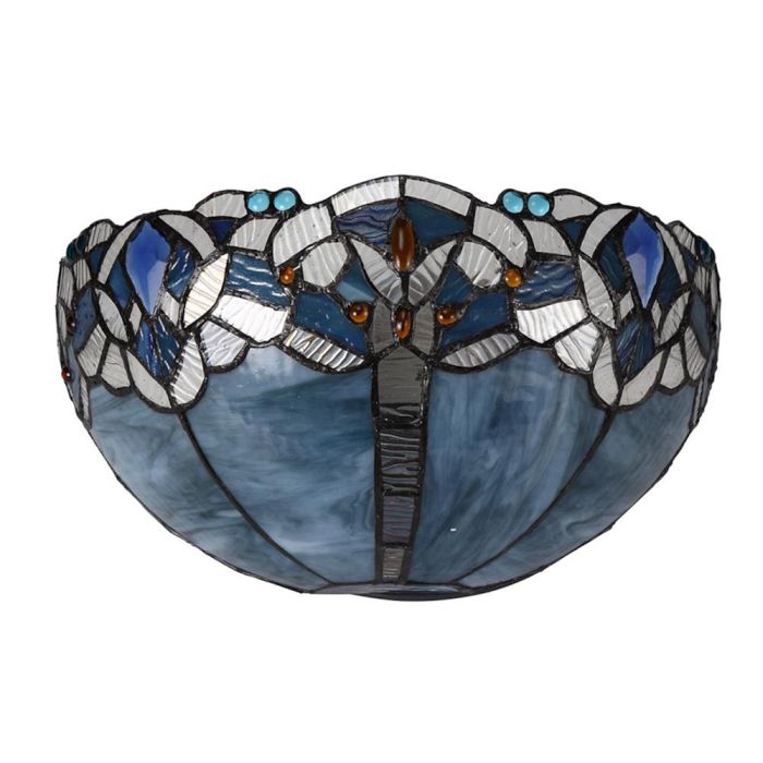 Fullerton Blue And Clear Tiffany Wall Light LT30243